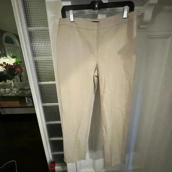 Lafayette 148 women’s bleeker pants khaki color side zip size 10 - Picture 2 of 9